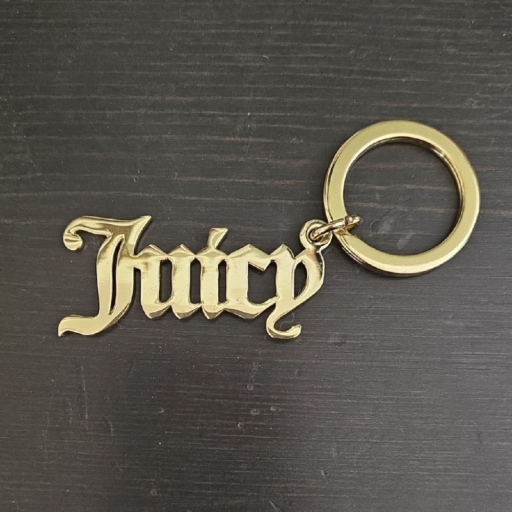 Juicy Couture Gold Script Logo Keychain